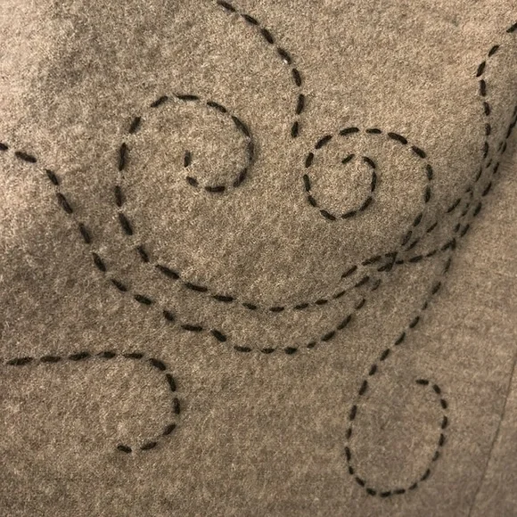 Anthropologie Tan Cardigan with brown Accents 100% wool - Picture 7 of 11